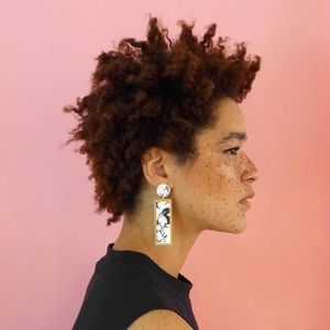 Melody Ehsani Marble Acrylic Earrings NEW IN BOX!